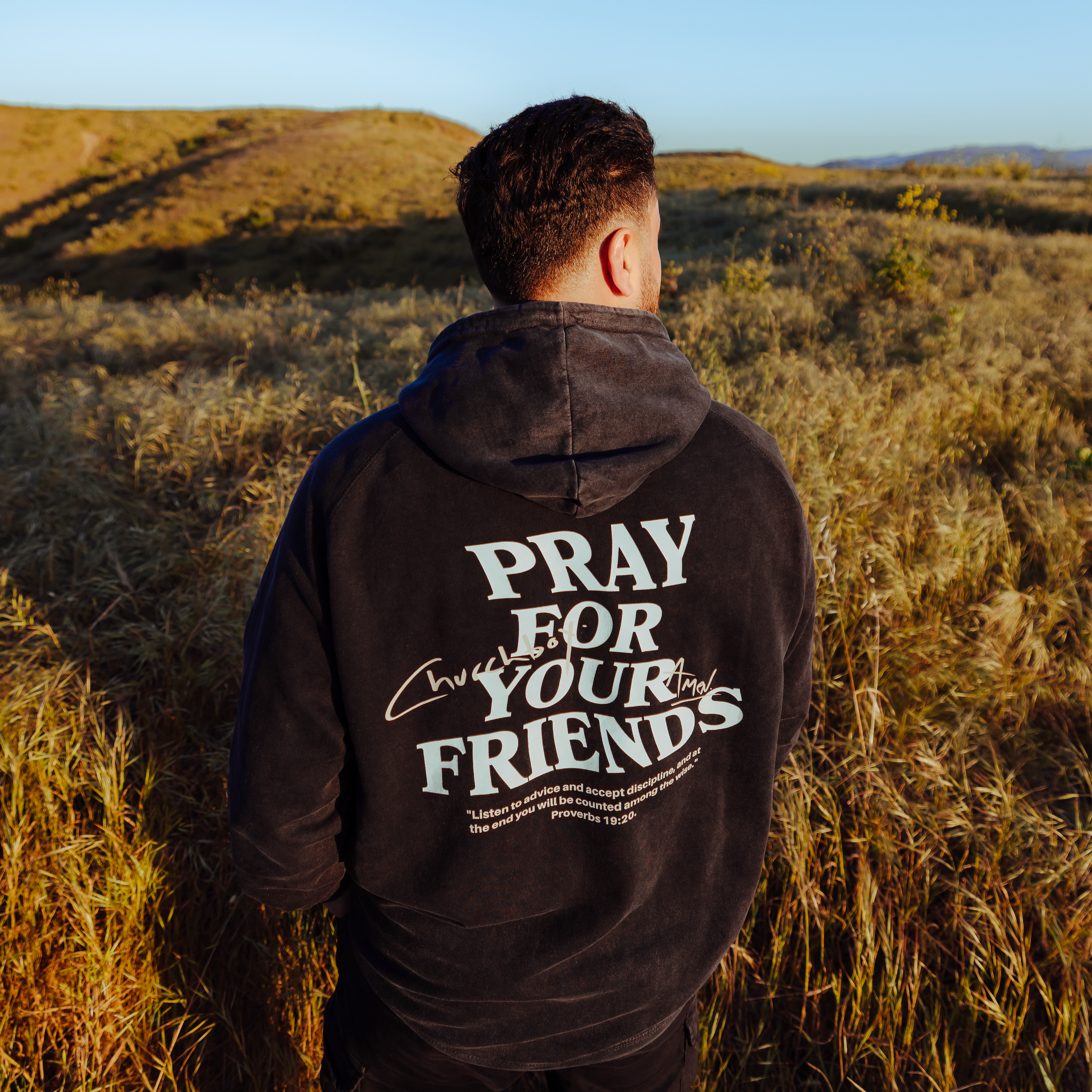 Hoodie - Acid Washed Pray For Your Friends